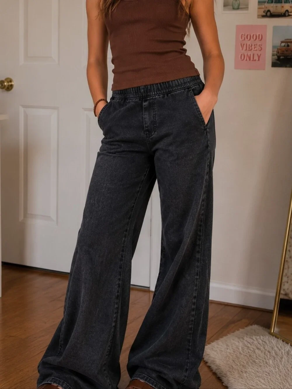 NWT OshKosh B'gosh Flare Jeans Girls 14 Dark Wash Stretch Denim Pull On